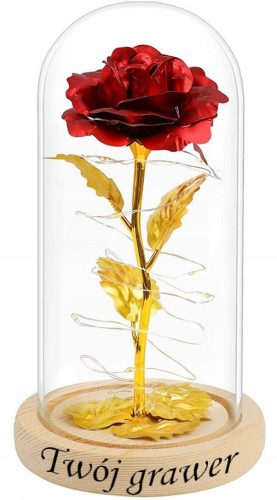 Ewige Rose im Glas, ROTE GRAVUR, Geschenk