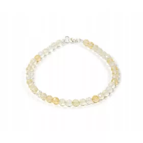  Zitronenarmband, facettierte Kugeln, 4 mm