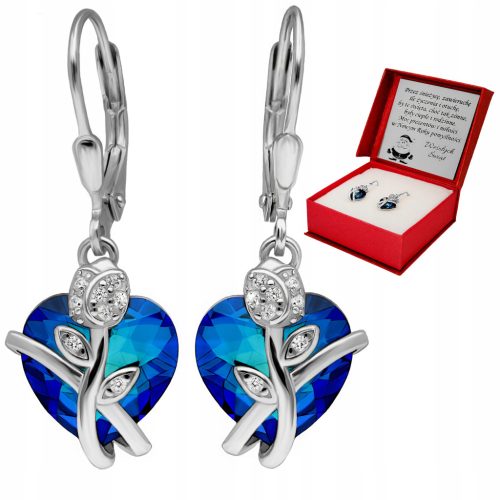  Euphoria Hängeohrringe mit Herzen und Blumen, Silber
