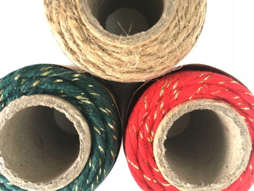  Set Weihnachts-Geschenkschnüre, 3 Rollen