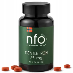   Hochdosiertes Eisen Komplex NFO Gentle Iron - 100 Tabletten für Veganer geeignet