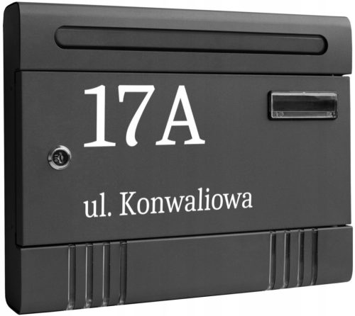 Zubehör für Tore, Zäune und Türen Briefkasten K1 schwarz - UV-Beschriftung