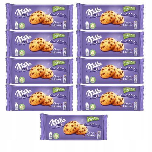 Milka Pieguski Choco Kekse mit Schokoladenstückchen, 135g – 9 Stück