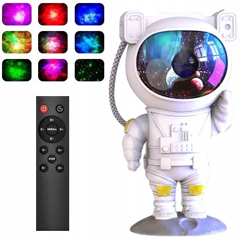  ASTRONAUT STARS PROJEKTOR LED PROJEKTOR NACHTLAMPE FÜR KINDER ALS GESCHENK + MIK-STAR FERNBEDIENUNG für den Astronautenprojektor 5961126803 schwarz