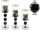  Glamour Kerzenhalter Laternen Chrom SCHWARZ Kristall