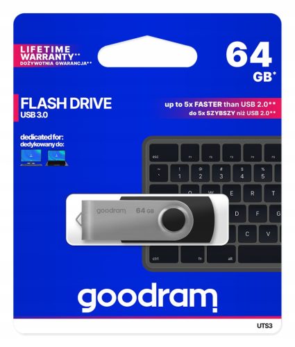  GOODRAM UTS3 Pendrive 64 GB USB 3.0 schwarz