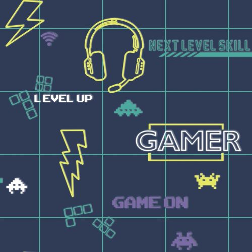 HINTERGRUNDBILDER FÜR DAS SPIELRAUM, JUNGE LEUTE, GAMER-UNTERTITEL