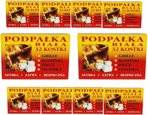  Weißes Anzündholz, 32 Würfel x 10er-Pack Anzündholz für Grillofen