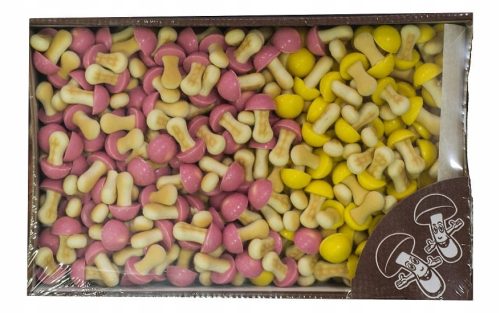 Fröhliche Pilzkekse mit Erdbeer-Bananen-Geschmack 1kg