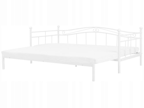  Metall-Doppelbett Beliani Metallbettgestell Schlafzimmergestell 80x200 weiß