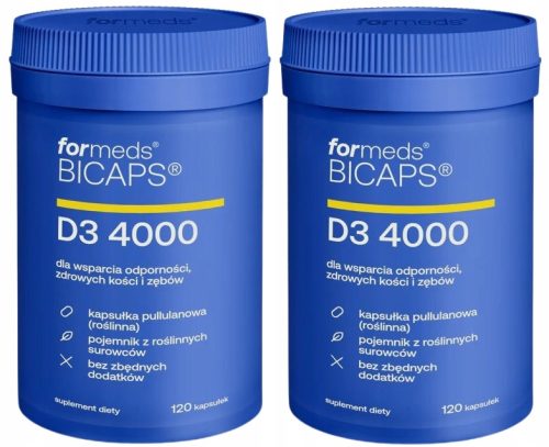 ForMeds Bicaps Vitamin D3 4000 IU - Unterstützt Knochen & Immunsystem - 120 Kapseln