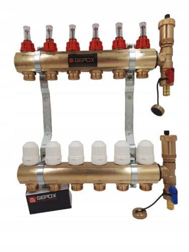 Verteiler 6 für das Fußbodenheizungssystem GEPOX PL GEP-PRO-6