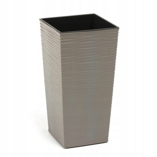  Lamela-Blumentopf 25 cm x 25 x 46,5 cm, Kunststoff in den Farben Grau und Silber
