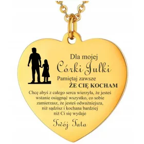    Eine Halskette mit Erkennungsmarke für eine Tochter von ihrem Vater, graviert
