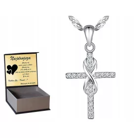  Infinity-Kreuz-Silber-Swarovski-Silberhalskette