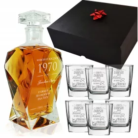  WHISKY-SET - KARAFFE + 6 GLÄSER - GESCHENK