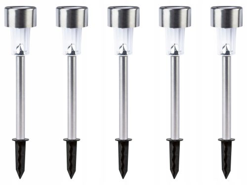  LIVARNO HOME eingebettete Solarlampe, Silber, 36 cm, 5 Stk.