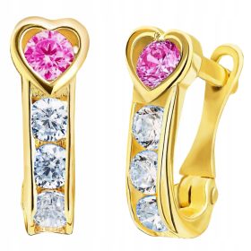  925 englische Herz-Ohrringe aus Silber