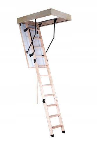 Dachbodentreppe aus Oman-Holz 70 x 110 cm, maximale Höhe 280 cm