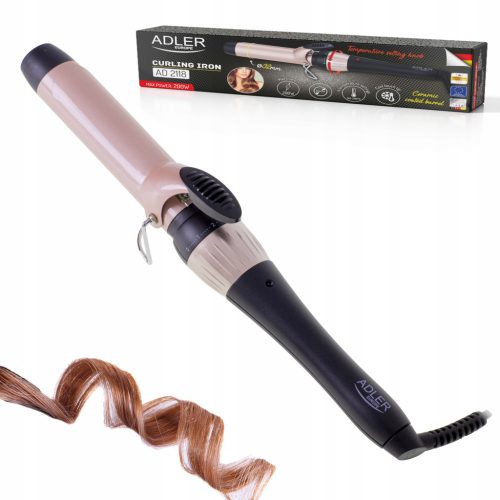  Adler Traditioneller Lockenstab mit Keramikbeschichtung für dicke Locken für kurzes Haar