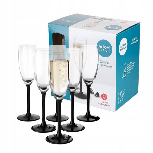 Gläser und Tassen Royal Leerdam Onyx Champagnergläser schwarz, transparent 180ml 6 Stk.