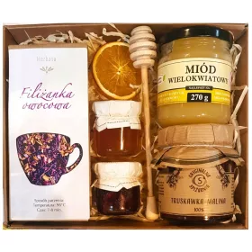  GESCHENKKORB GESCHENK HONIG, MARMELADE, TEE