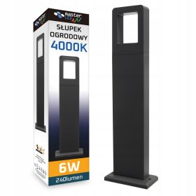    Masterled rechteckiger Lichtmast mit integrierter LED-Quelle, 50 cm, schwarz