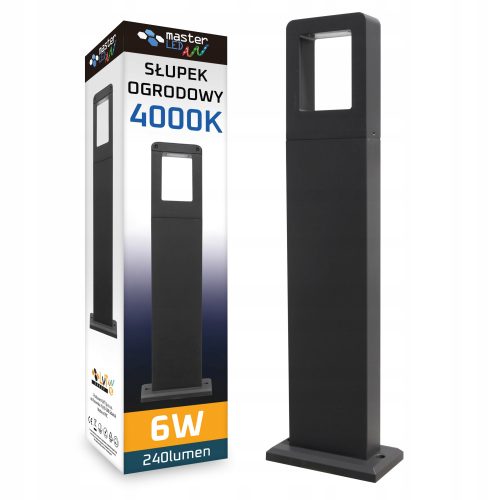  Masterled rechteckiger Lichtmast mit integrierter LED-Quelle, 50 cm, schwarz