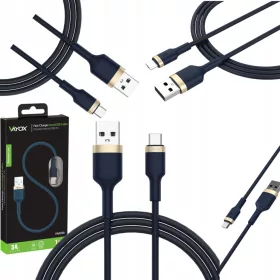  Vayox USB - MicroUSB Typ B Kabel 1 m, Marineblau