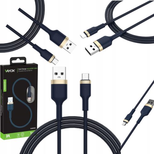  Vayox USB - MicroUSB Typ B Kabel 1 m, Marineblau