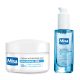  Mixa Hyalurogel-Set: reichhaltige feuchtigkeitsspendende Gesichtscreme für Tag und Nacht für empfindliche Haut 50 ml, hypoallergenes Serum mit Hyaluronsäure 30 ml