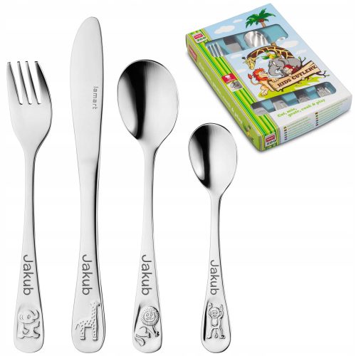 Kinderbesteck, klein Kinderbesteck Lemart Zoo 4-tlg. Metall