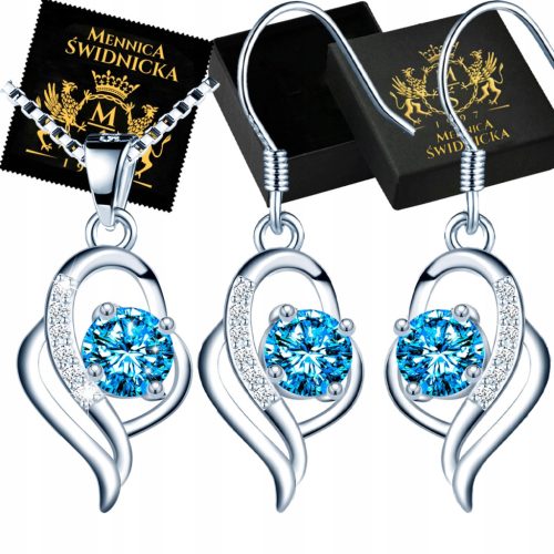  Silber-Set Ohrringe Halskette Geschenk Silber