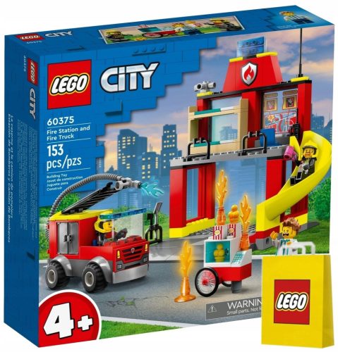  LEGO City 60375 Feuerwache und Feuerwehrauto + LEGO Papiertüte