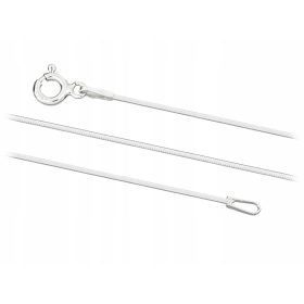    Achteckiger Damen-Halsband mit silbernem Kettenglied und silberner Schlange, 0,9 mm, 35 cm