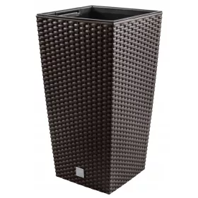    Prosperplast-Blumentopf, 32,5 cm x 32,5 x 61 cm, Durchmesser 32,5 cm, Kunststoff in Braun- und Beigetönen