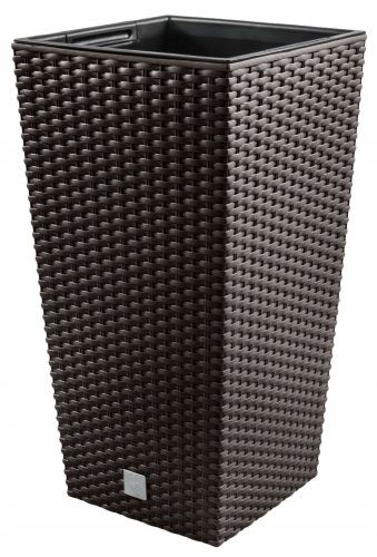  Prosperplast-Blumentopf, 32,5 cm x 32,5 x 61 cm, Durchmesser 32,5 cm, Kunststoff in Braun- und Beigetönen