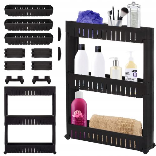 Badezimmerregale Springos HA1016 Badezimmerschrank, schwarz