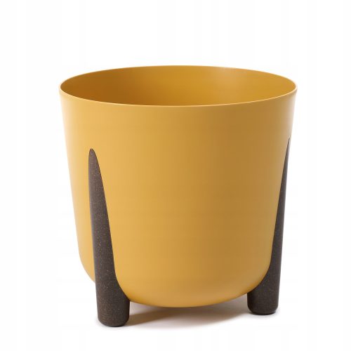  Lamela-Blumentopf, 25,5 cm x 25,5 x 25 cm, Durchmesser 25,5 cm, Kunststoff in Gelb- und Goldtönen