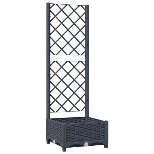  VidaXL Blumentopf 40 cm x 40 x 121,5 cm Durchmesser 1 cm Kunststoff in den Farben Grau und Silber