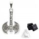  Silberner Anhänger Nordischer Wikinger-Axt-Anhänger aus 925er Silber