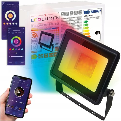  Ledlumen RGB+CTT WiFi LED Fluter 20 W 1894 lm