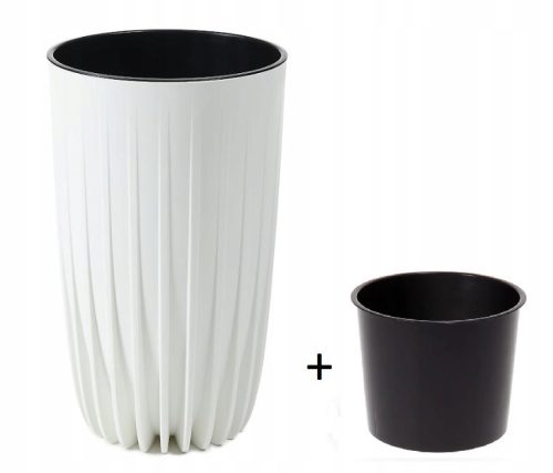 Töpfe und Pflanzgefäße für den Außenbereich und den Garten Blumentopf Lamela 25 cm x 25 x 42 cm Durchmesser 25 cm Kunststoff weiß