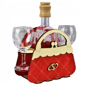  Set für Damen-Karaffe, rote Handtasche