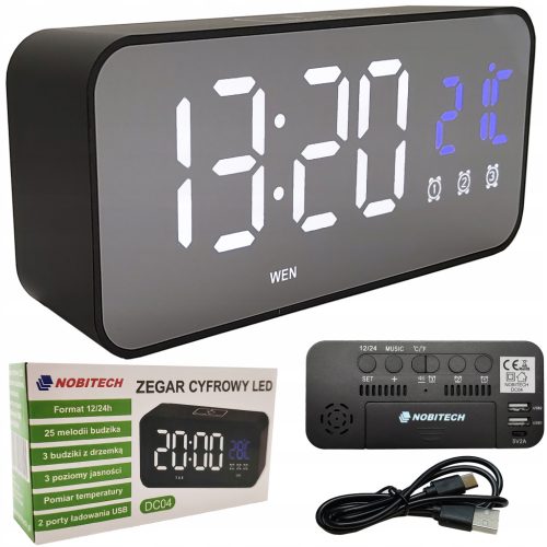  ELEKTRONISCHE LED-UHR, TEMPERATUR-ALARMUHR