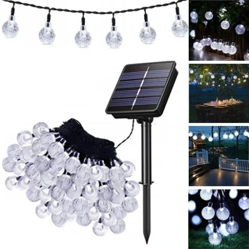  GIRLANDA SOLAR-GARTENLAMPEN 100LED 12M weiß