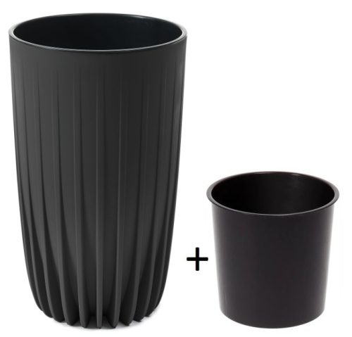  Blumentopf Lamela 25 cm x 25 x 42 cm Durchmesser 25 cm Kunststoff schwarz