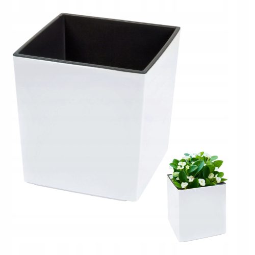  Grando Blumentopf 19 cm x 19 x 18,5 cm, Kunststoff, weiß, mehrfarbig