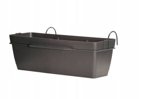  ArtPlast-Blumentopf 59 cm x 16 x 16 cm, Kunststoff in den Farben Grau und Silber