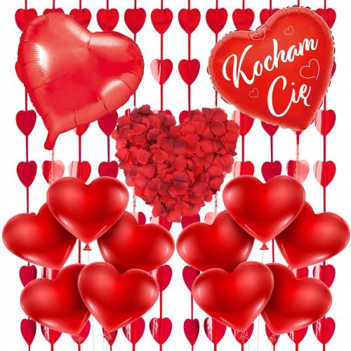 Luftballons zum Valentinstag Oranger und roter Herzballon für Luft oder Helium PartyPro 40 cm
